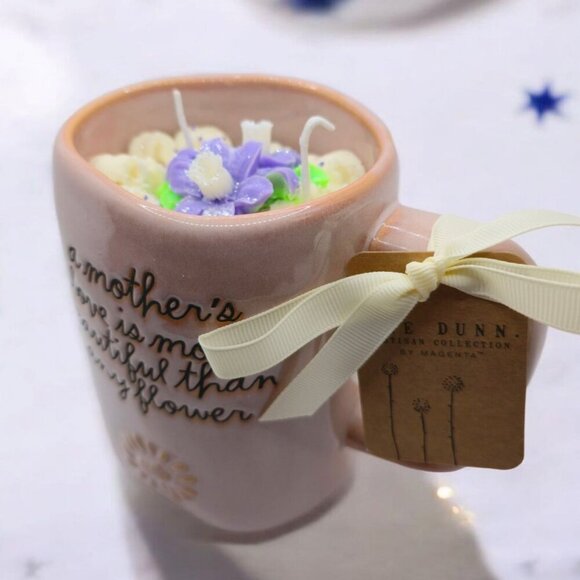 NEW | Handmade Rae Dunn Artisan Collection Candle 16oz Pink Ceramic Mug - Picture 1 of 10